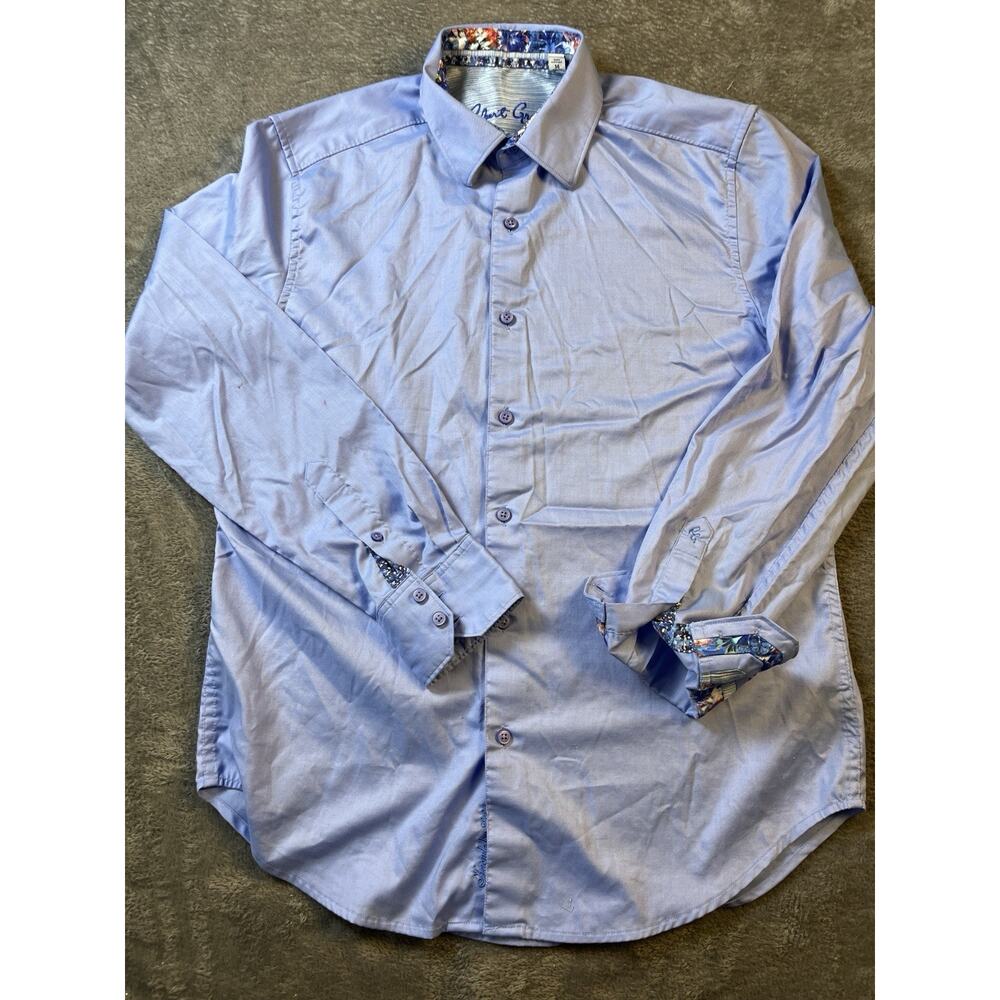 Robert Graham Shirt Mens Medium Long Sleeve Button Up Flip Cuff Floral Colorful